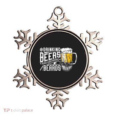 Drinking Beers And Growing Beards Funny Drinking Party Ornament