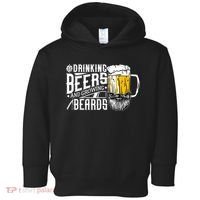 Drinking Beers And Growing Beards Funny Drinking Party Toddler Hoodie thumb 0