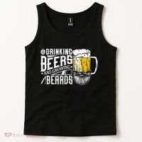 Drinking Beers And Growing Beards Funny Drinking Party Tank Top thumb 2