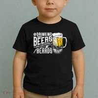 Drinking Beers And Growing Beards Funny Drinking Party Toddler T-Shirt thumb 2