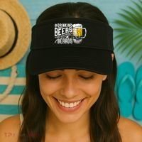 Drinking Beers And Growing Beards Funny Drinking Party Visor thumb 2