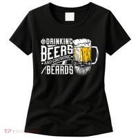 Drinking Beers And Growing Beards Funny Drinking Party Women's T-Shirt thumb 0