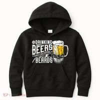 Drinking Beers And Growing Beards Funny Drinking Party Kids Hoodie thumb 0