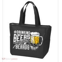 Drinking Beers And Growing Beards Funny Drinking Party Tote Bag thumb 3
