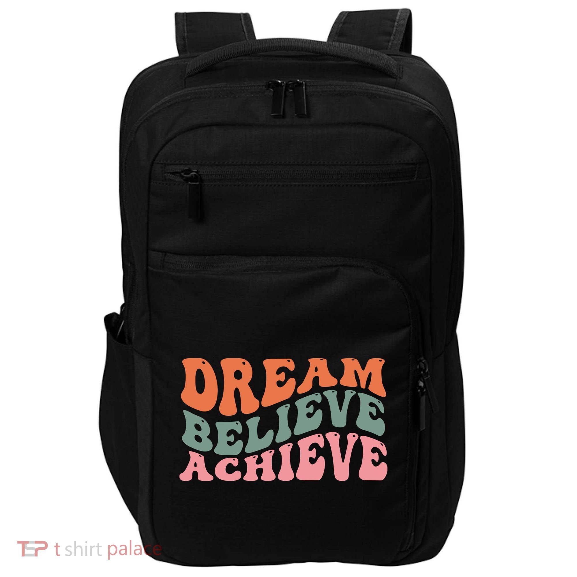 Dream Believe Achieve Retro Quote Impact Tech Backpack
