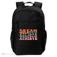 Dream Believe Achieve Retro Quote Backpack thumb 0