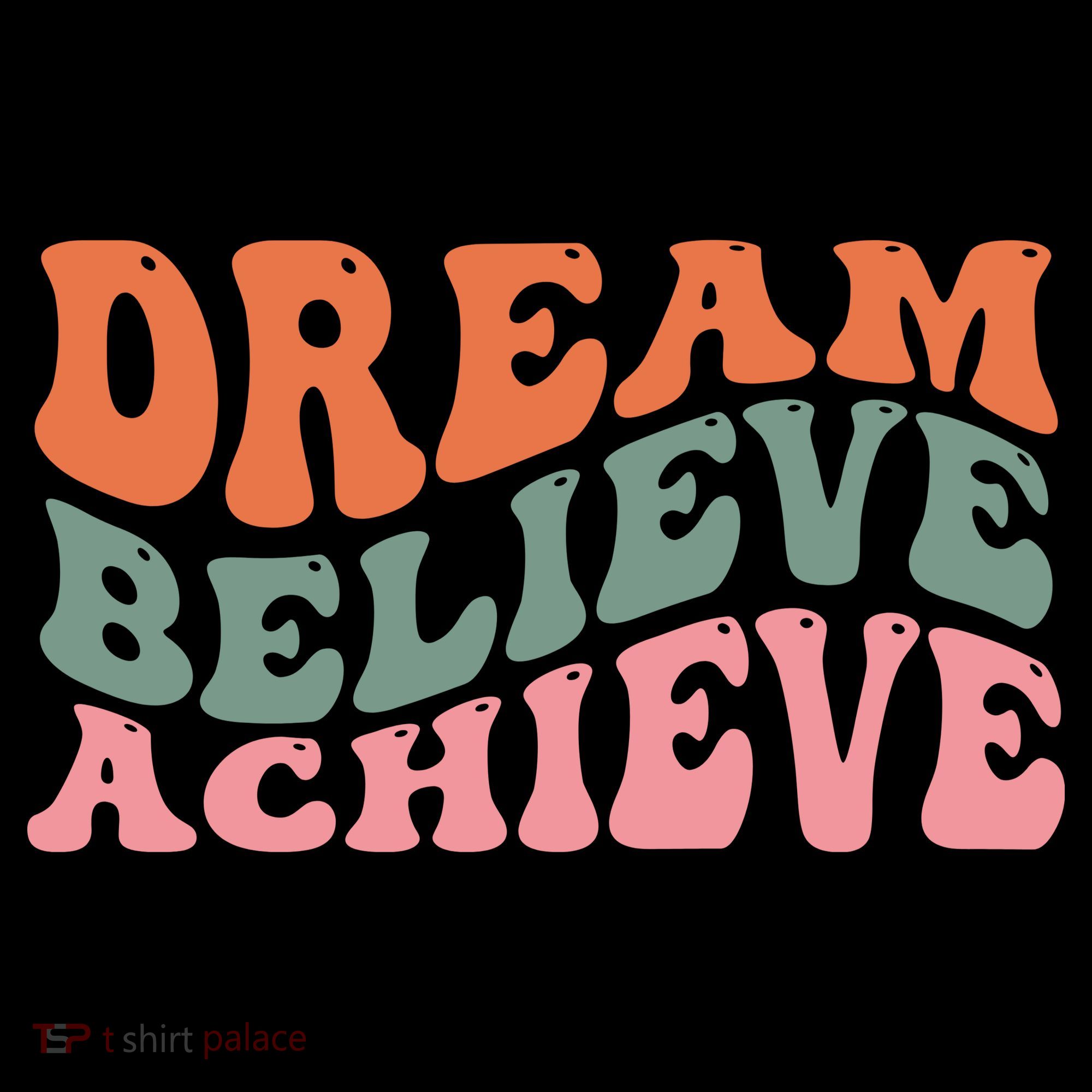 Dream Believe Achieve Retro Quote Coaster