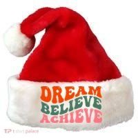 Dream Believe Achieve Retro Quote Santa Hat thumb 0