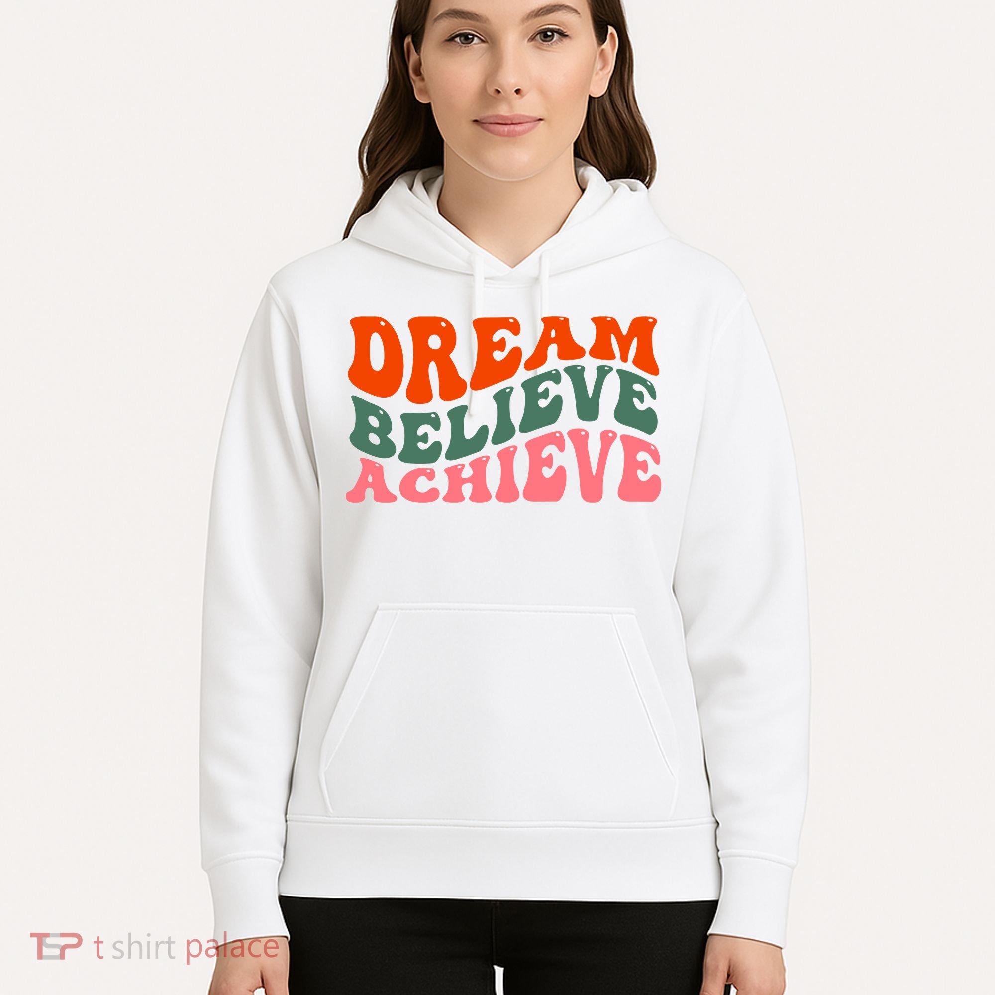 Dream Believe Achieve Retro Quote Hoodie