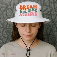 Dream Believe Achieve Retro Quote Bucket Hat thumb 3