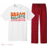 Dream Believe Achieve Retro Quote Pajama Set thumb 0