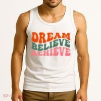 Dream Believe Achieve Retro Quote Tank Top thumb 3