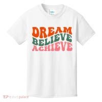 Dream Believe Achieve Retro Quote Kids T-Shirt thumb 0