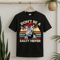 Don't Be a Salty Heifer Cute Highland Cow Lover Vintage Farm T-Shirt thumb 2
