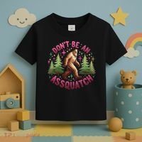 Don't Be An Assquatch Funny Bigfoot Outdoor Sasquatch Humor Toddler T-Shirt thumb 3