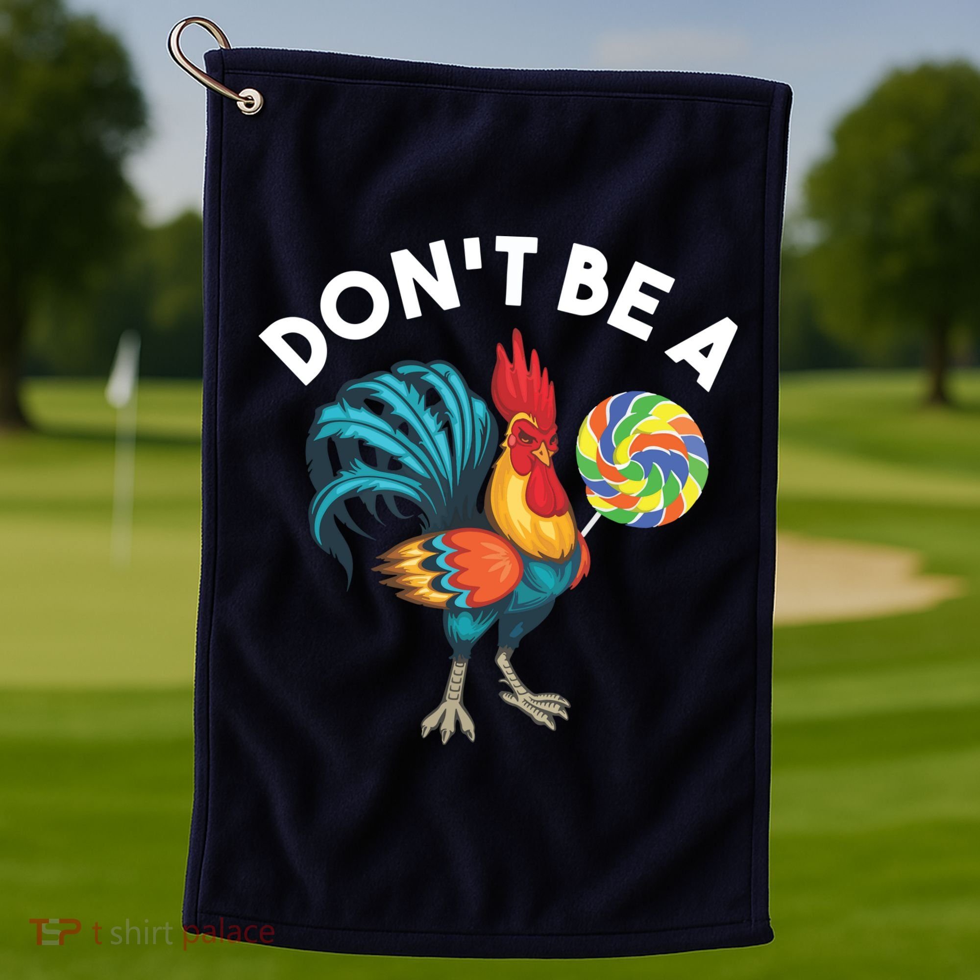 Dont Be A Cook Sucker Chicken Lollipop Sarcastic Humor Golf Towel