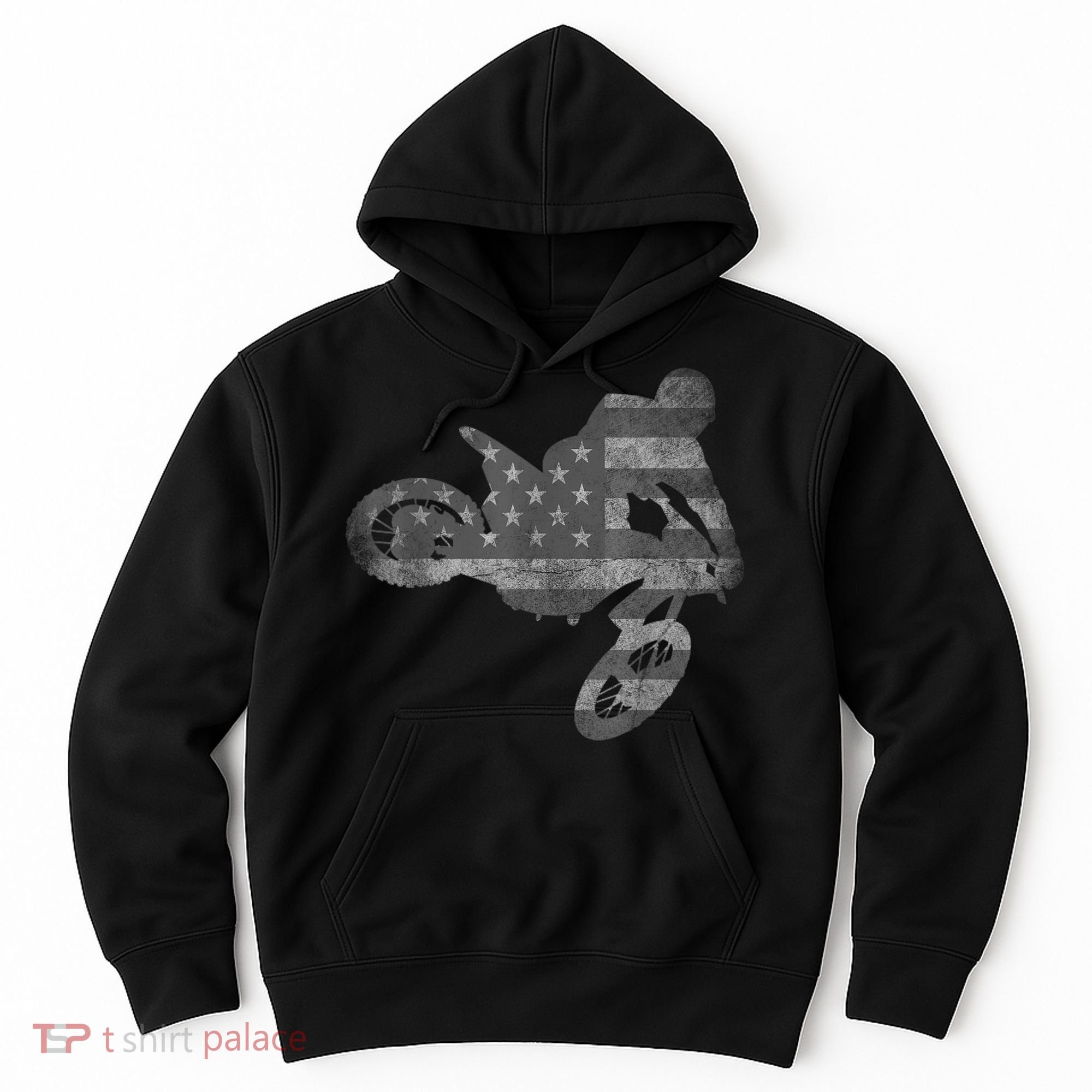 Dirt Bike American Flag Motocross Enduro Hoodie