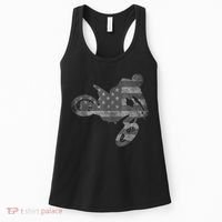 Dirt Bike American Flag Motocross Enduro Women's Tank Top thumb 0