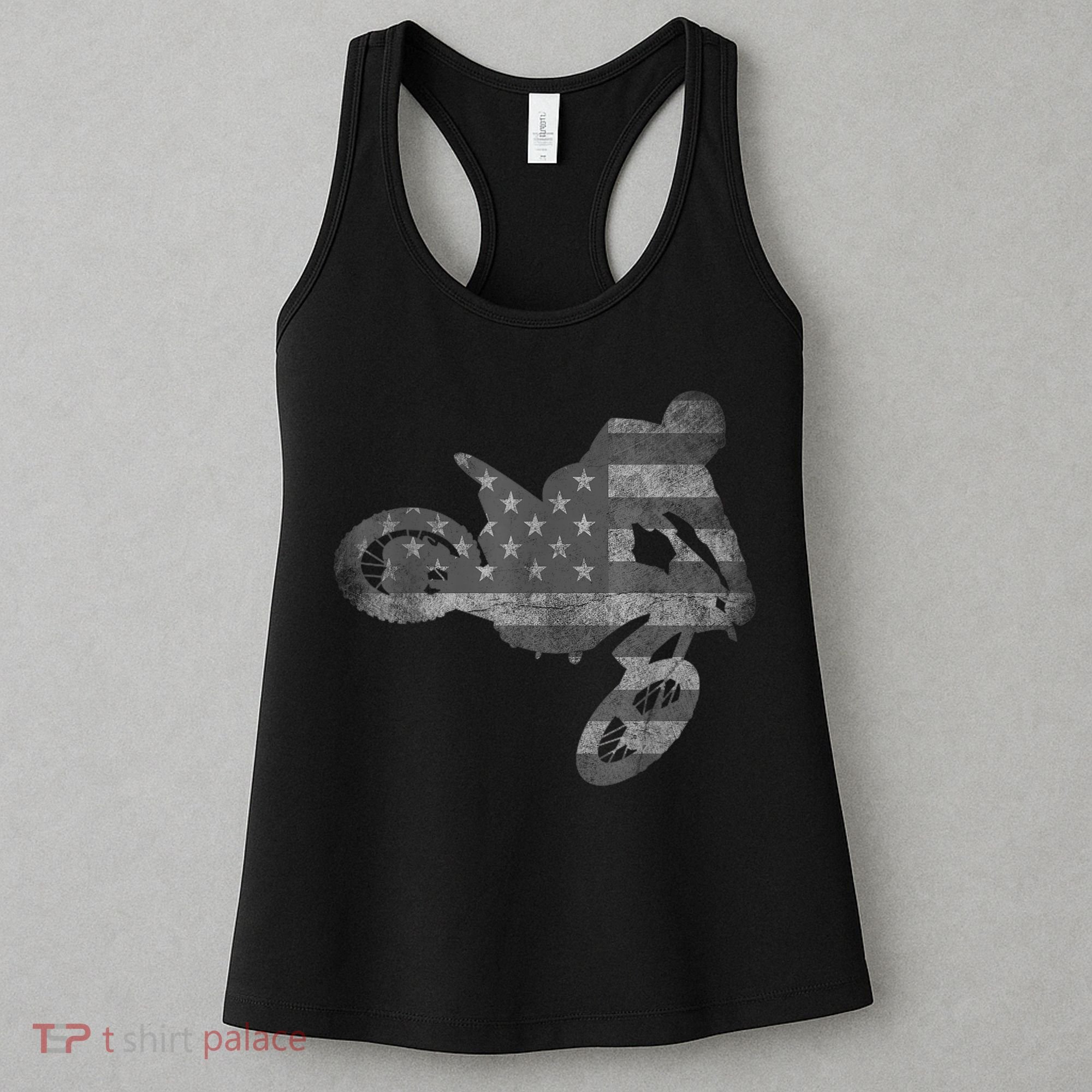 Dirt Bike American Flag Motocross Enduro Women's Tank Top