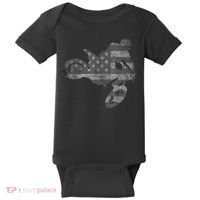 Dirt Bike American Flag Motocross Enduro Baby Bodysuit thumb 0