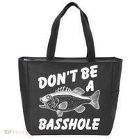 Dont Be A Basshole Funny Fishhing Bass Fish Joke Tote Bag thumb 0