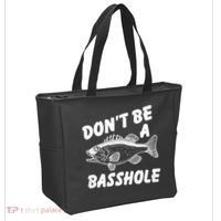 Dont Be A Basshole Funny Fishhing Bass Fish Joke Tote Bag thumb 2