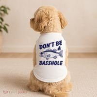 Dont Be A Basshole Funny Fishhing Bass Fish Joke Doggie Tank thumb 2