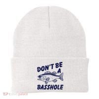 Dont Be A Basshole Funny Fishhing Bass Fish Joke Beanie thumb 0