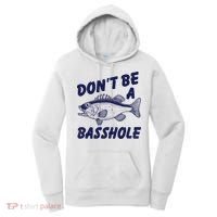 Dont Be A Basshole Funny Fishhing Bass Fish Joke Women's Hoodie thumb 0