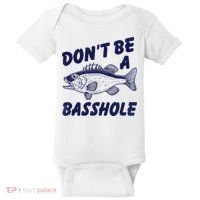 Dont Be A Basshole Funny Fishhing Bass Fish Joke Baby Bodysuit thumb 0