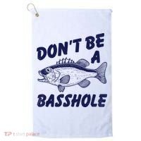 Dont Be A Basshole Funny Fishhing Bass Fish Joke Golf Towel thumb 0