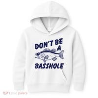 Dont Be A Basshole Funny Fishhing Bass Fish Joke Kids Hoodie thumb 0
