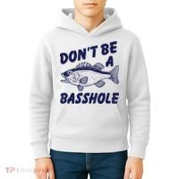 Dont Be A Basshole Funny Fishhing Bass Fish Joke Kids Hoodie thumb 4