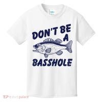 Dont Be A Basshole Funny Fishhing Bass Fish Joke Kids T-Shirt thumb 0
