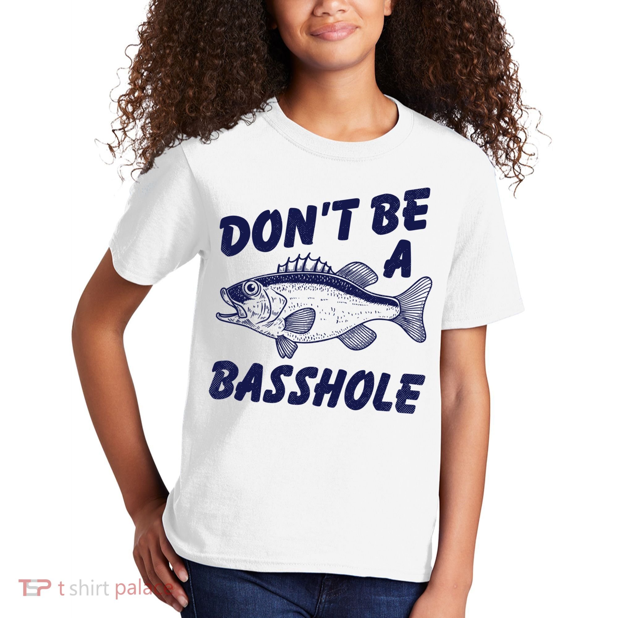 Dont Be A Basshole Funny Fishhing Bass Fish Joke Kids T-Shirt