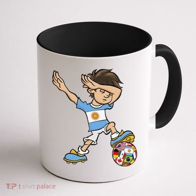 Dabbing Boy Argentina Soccer Jersey National Flag Coffee Mug back