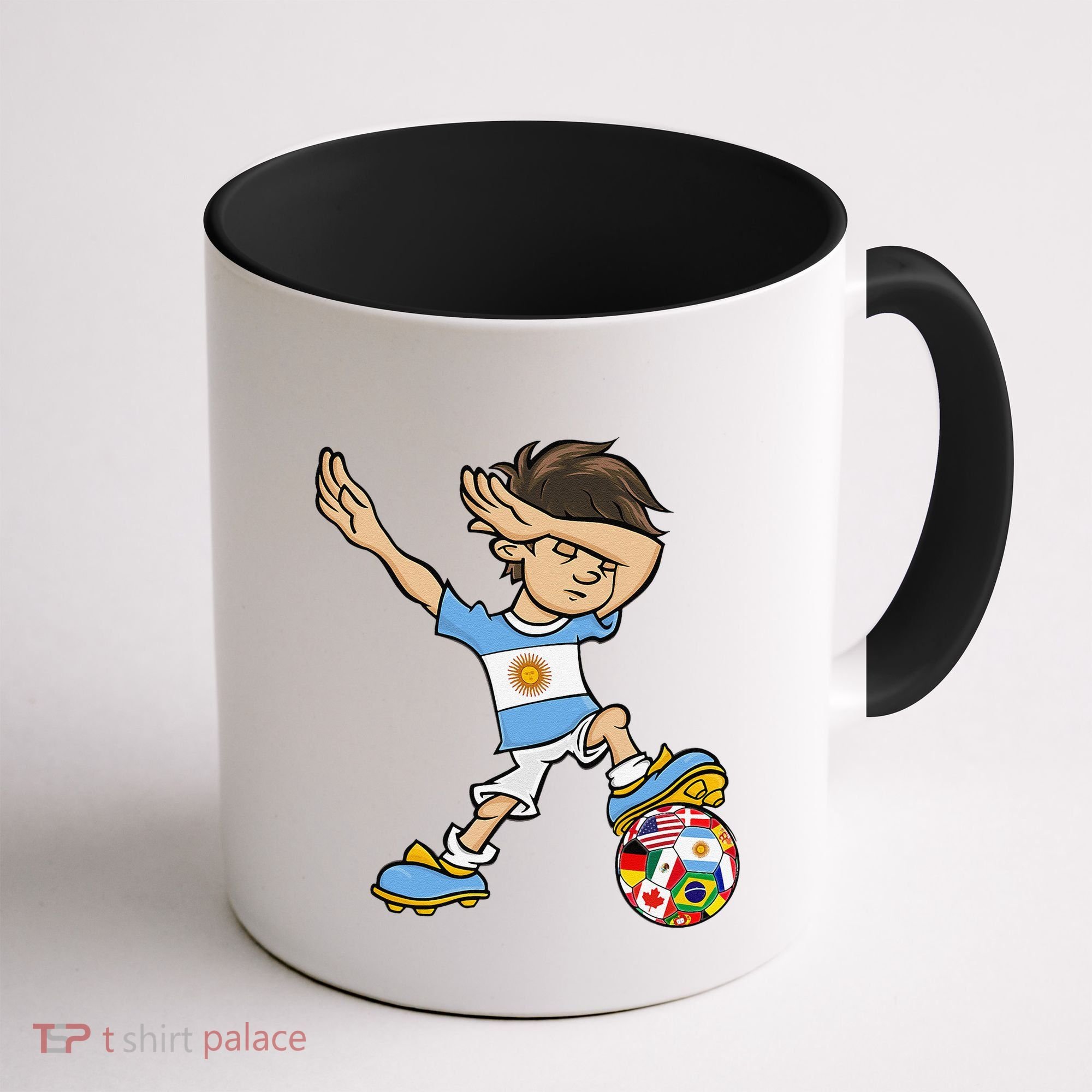 Dabbing Boy Argentina Soccer Jersey National Flag Coffee Mug