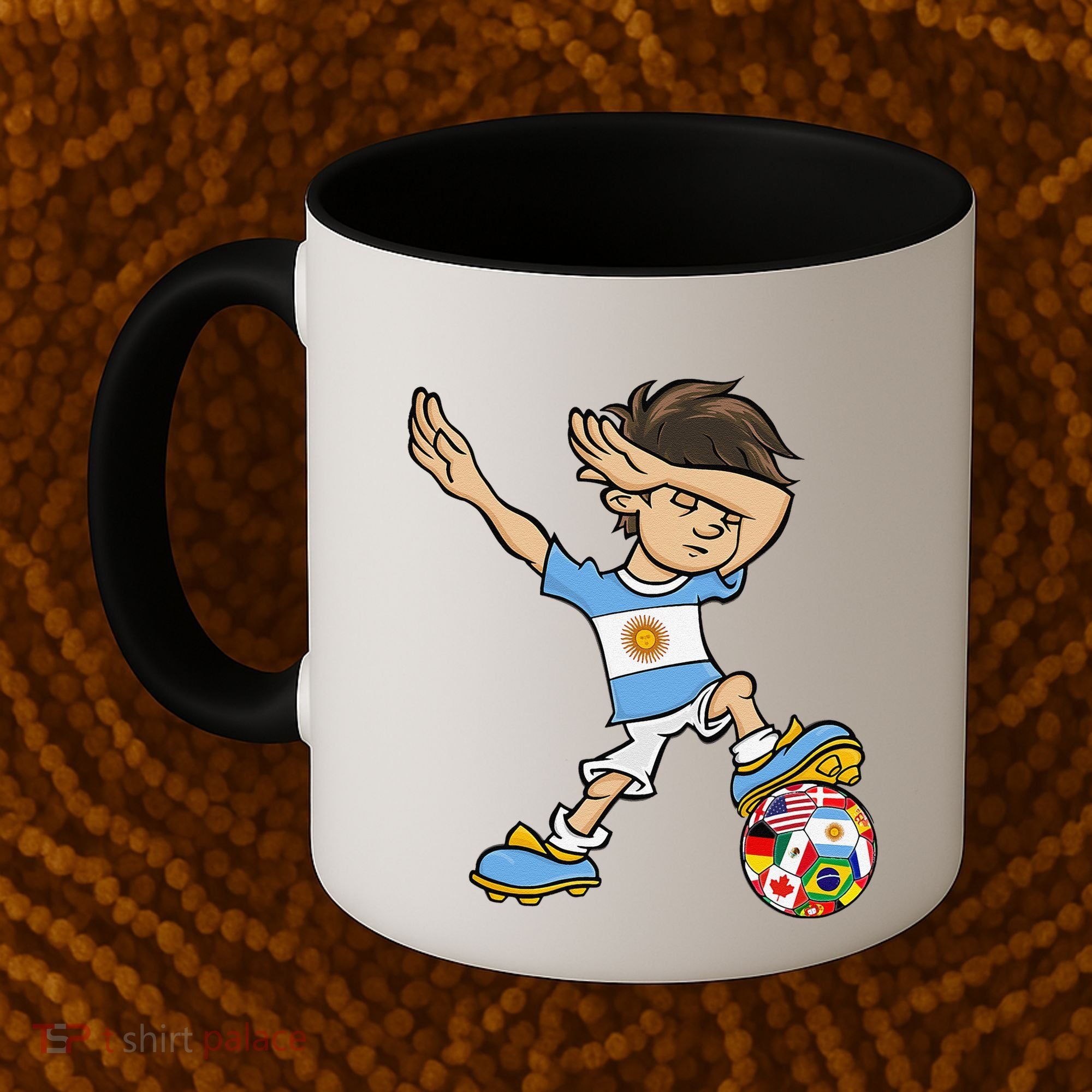 Dabbing Boy Argentina Soccer Jersey National Flag Coffee Mug