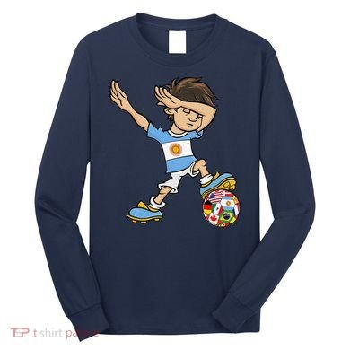 Dabbing Boy Argentina Soccer Jersey National Flag Long Sleeve Shirt