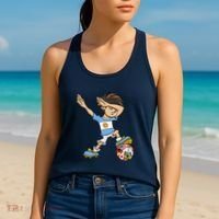 Dabbing Boy Argentina Soccer Jersey National Flag Women's Tank Top thumb 2