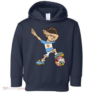 Dabbing Boy Argentina Soccer Jersey National Flag Toddler Hoodie