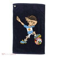 Dabbing Boy Argentina Soccer Jersey National Flag Golf Towel thumb 0