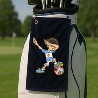 Dabbing Boy Argentina Soccer Jersey National Flag Golf Towel thumb 2
