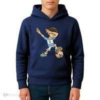 Dabbing Boy Argentina Soccer Jersey National Flag Kids Hoodie thumb 4