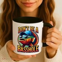 DonT Be A Basshole Funny Fish Coffee Mug thumb 3