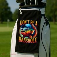 DonT Be A Basshole Funny Fish Golf Towel thumb 2