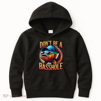 DonT Be A Basshole Funny Fish Kids Hoodie thumb 0