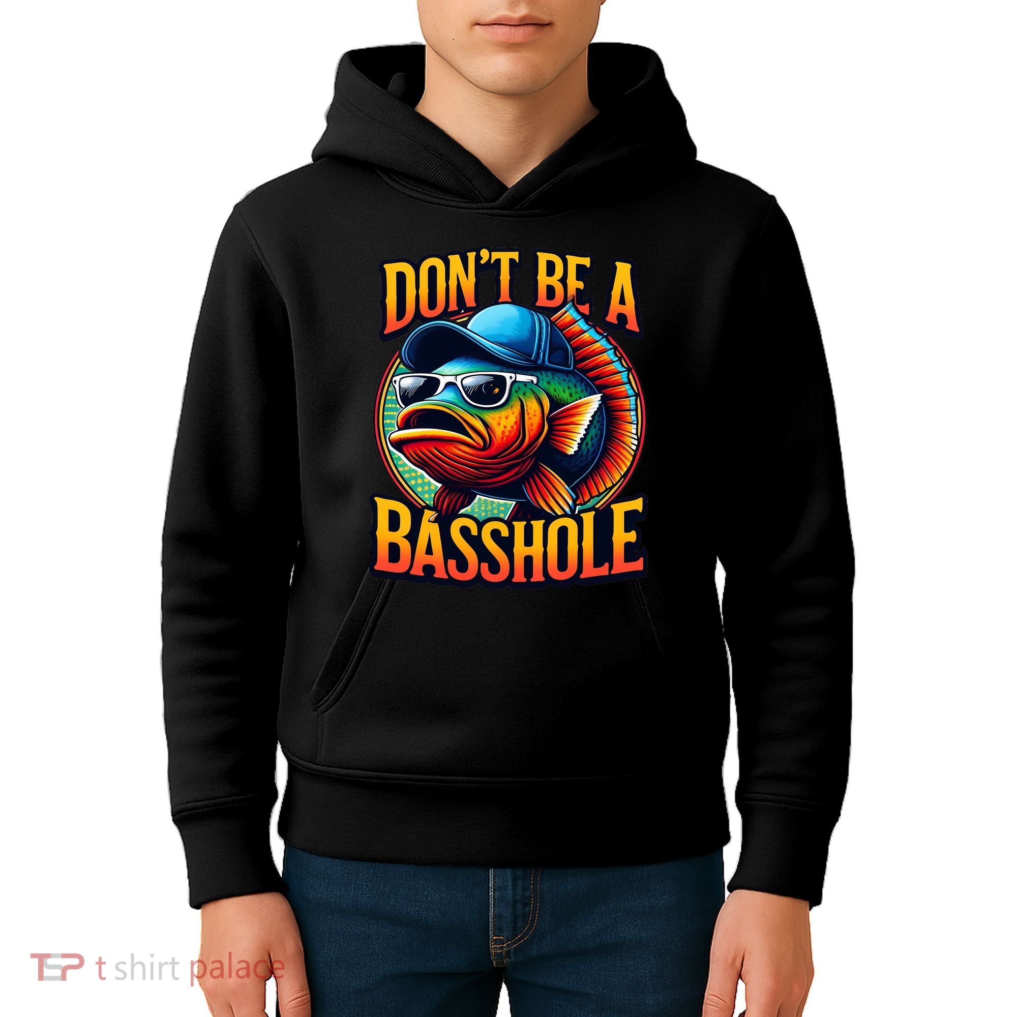 DonT Be A Basshole Funny Fish Kids Hoodie