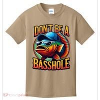 DonT Be A Basshole Funny Fish Kids T-Shirt thumb 0