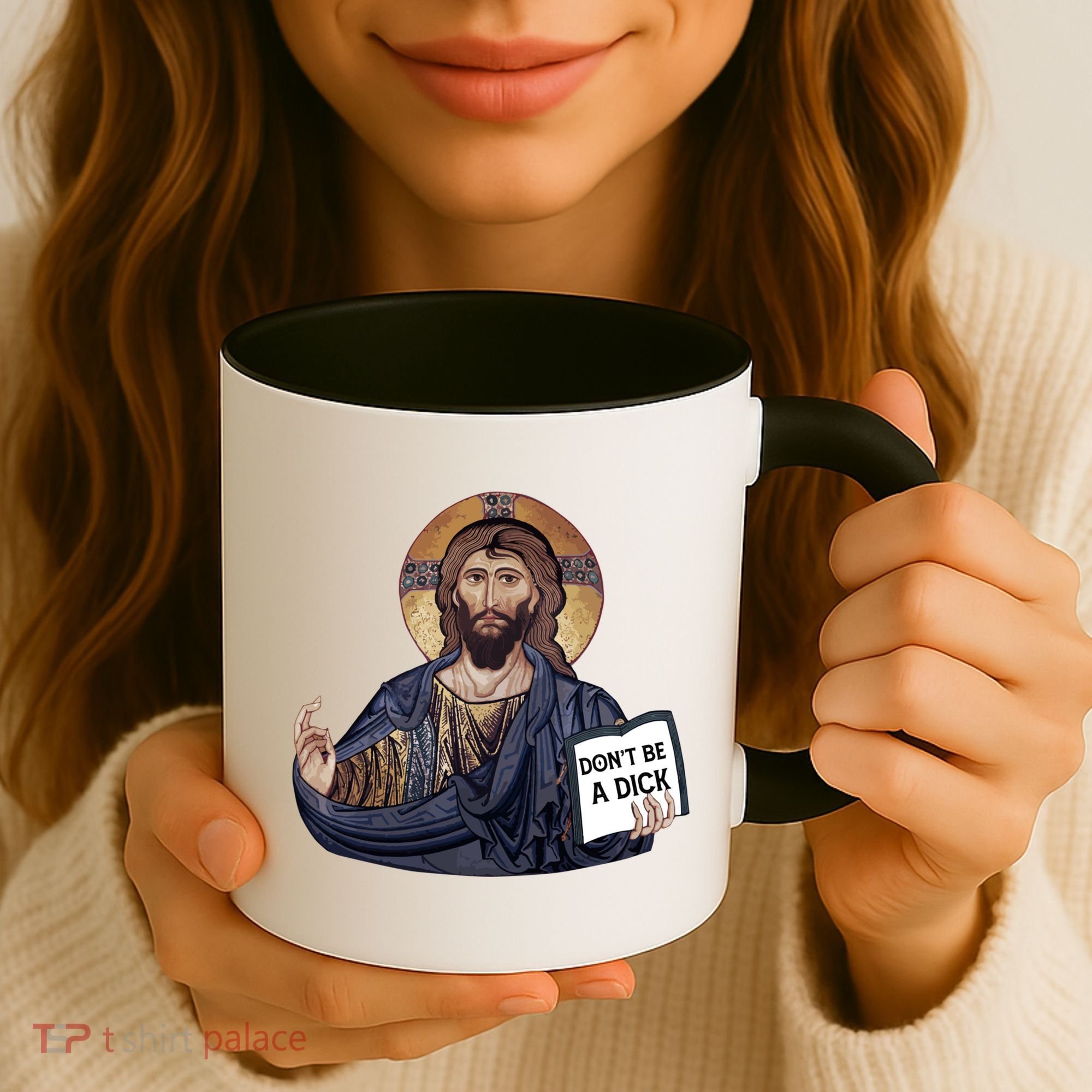 Don't Be A Dick Jesus Book Funny Gift Coffee Mug